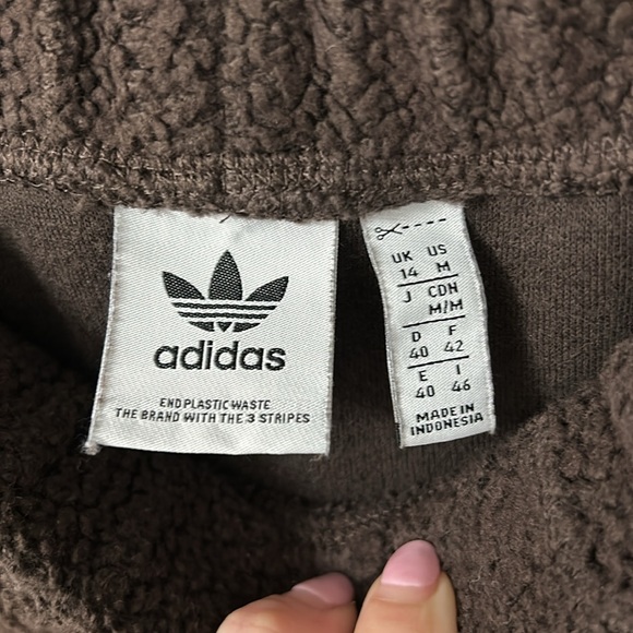 ✨ ADIDAS ✨ Sherpa Teddy Set Cropped Zip Hoodie And Joggers Tracksuit Medium RARE - Picture 6 of 17